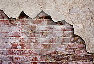 Rustic Brick Wall with Stucco