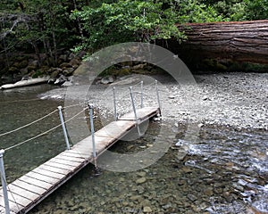 Rustic Bridge Over a River
