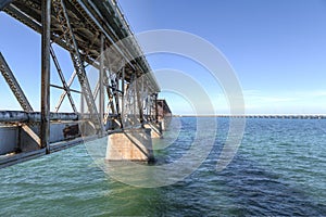 Rustic bridge over the water