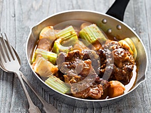 Rustic british oxtail stew