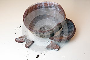 Rustic broken clay pot