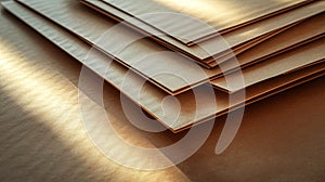 Rustic Brown Paper Stack on Table