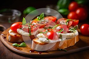 Rustic Bruschetta Platter with Mozzarella.