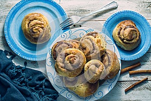 Rustic buns of sweet milk and cinnamon.