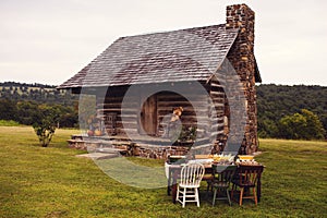 Rustic Cabin Fall Outdoor Dinner Party