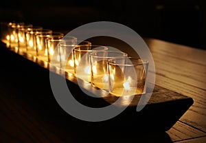Rustic Candles on Wooden Table