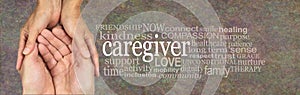 Rustic CAREGIVER word tag cloud