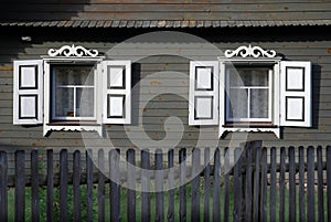 Rustic carved windows