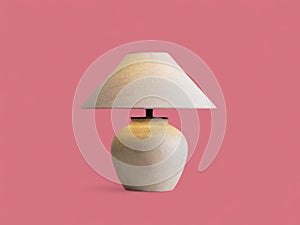 Rustic Ceramic Table Lamp with Fabric Shade