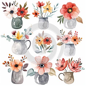 Rustic Charm Digital Watercolor Florals Collection