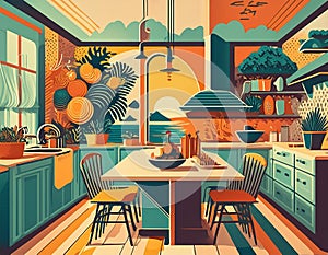 Rustic Charm: A Homely Kitchen : Vintage-style poster to enhance kitchen decor. photo