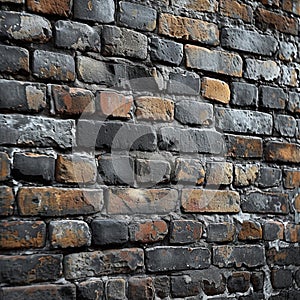 Rustic charm Weathered stone material forms an old brick wall