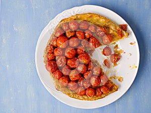 Rustic cherry tomato tarte tatin