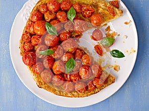 Rustic cherry tomato tarte tatin