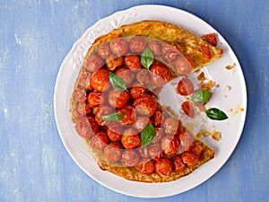 Rustic cherry tomato tarte tatin