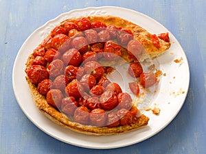 Rustic cherry tomato tarte tatin