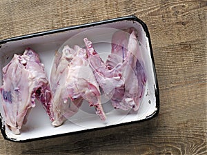 Rustic chicken bone carcass soup ingredient