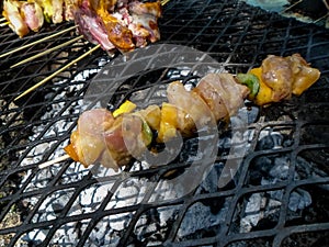 Rustic chicken kebabs