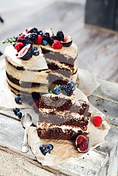 Rustic chocolate cake