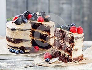 Rustic chocolate cake