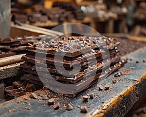 Rustic Chocolate Factory Workshop Amidst Sweet Aroma