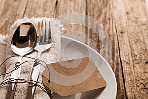 Rustic Christmas place setting