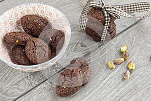 RUSTIC COOKIES COCOA AND PISTACHIOS photo
