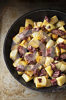 Rustic corned beef hash breakfast