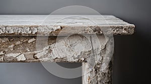 Rustic Cotton Console Table With Chipped Paint Finish photo