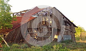 Rustic County Barn in state of Collapse