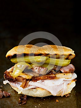 Rustic cuban cubano sandwich photo