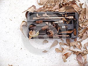 Rustic defect multiple pieces hexagonal key hardware iron toolbox set