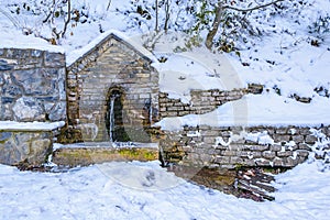Rustic Drinker Snowy Landscape photo