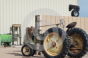 Rustic early farm tractor, for parts