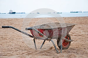 Rustic EarthMover on a Sandy Beach