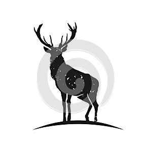 Rustic Elk logo inspiration, Elk silhouette vector