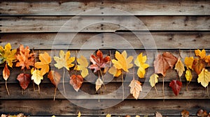 rustic fall leaves on a string