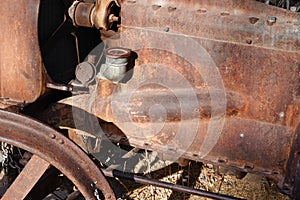 Rustic farm tractor details