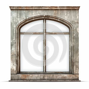 Rustic Figurative Windows Arch With Metal Panel - 3d Image