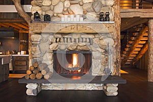 Rustic Fireplace