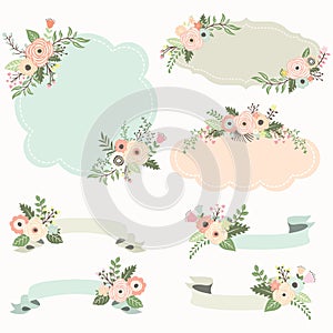 Rustic Floral Frame Elements