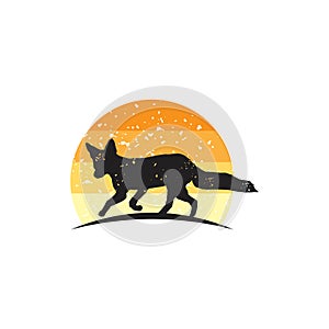 Rustic Fox logo inspiration, Fox silhouette vector