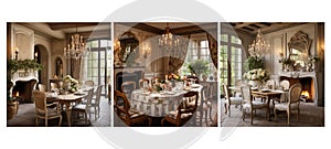 rustic french country dining room interior design ai generated