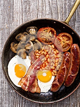 Rustic full english breakfast