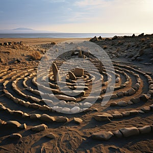 Rustic Futurism: Imax Labyrinth On Shore - Land Art Masterpiece