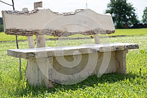 Rustic garden bench made of solid wood