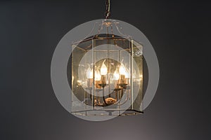 Rustic glass Chandelier, Elegant Chandelier illuminated