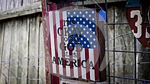 Rustic God Bless America Sign