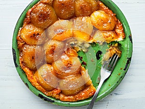 Rustic golden apple tarte tatin