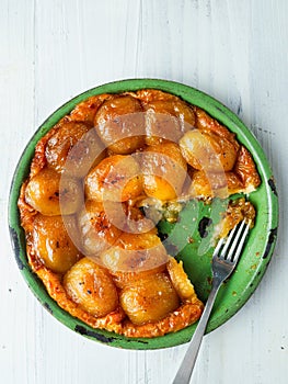 Rustic golden apple tarte tatin